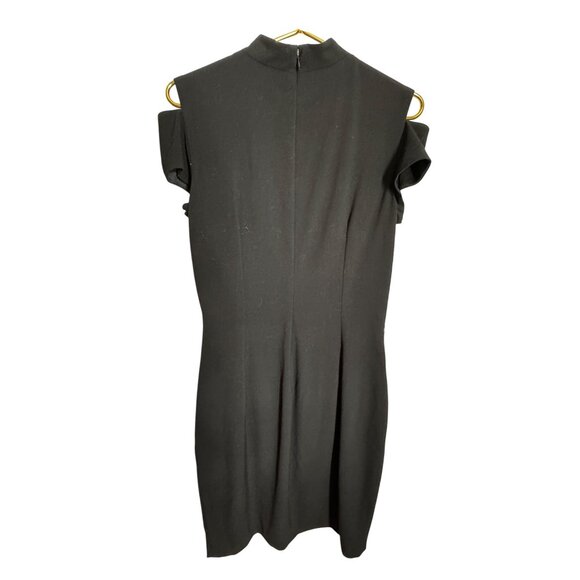 Vintage Black Cache Cold Shoulder Sheath Dress Sexy Y2K Size‎ 10 Classic LBD Hot - Picture 7 of 14